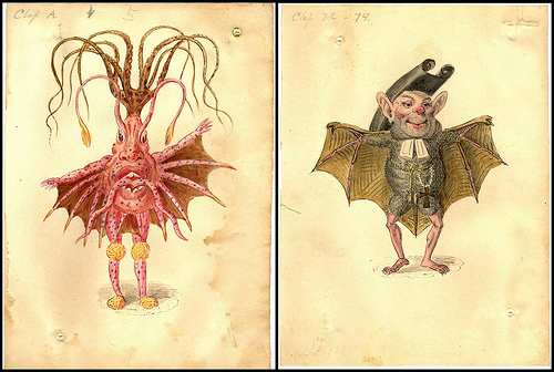 Sea-nettle and bat by Charles Briton