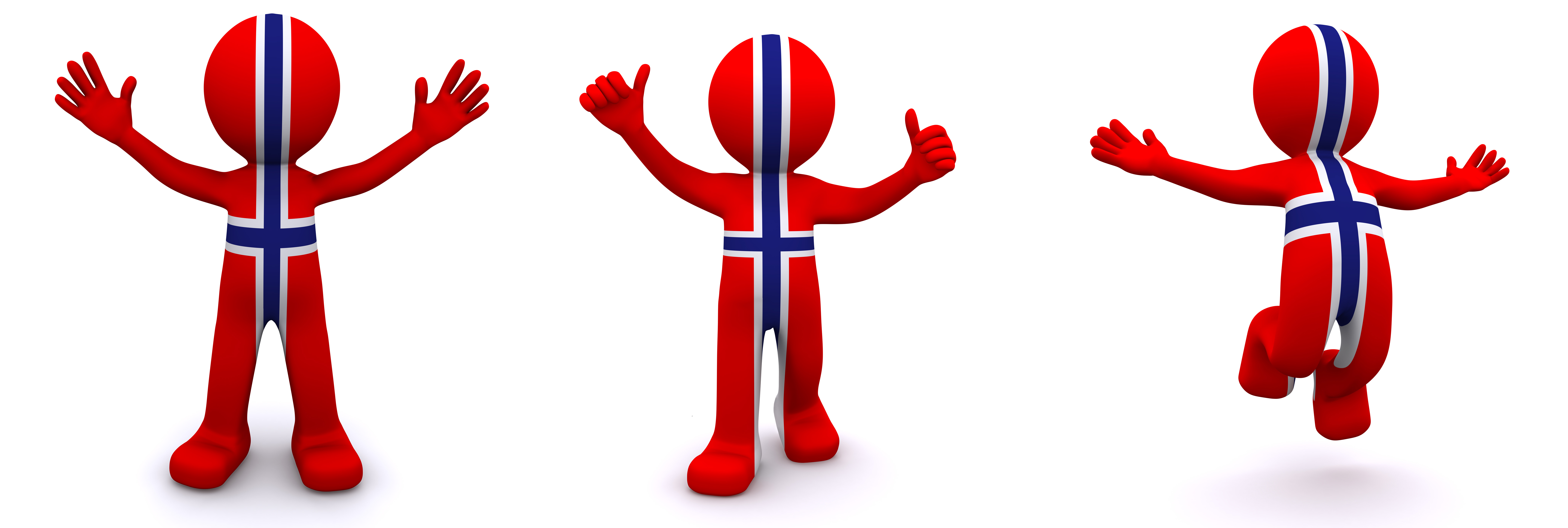 3d character textured with flag of Norway