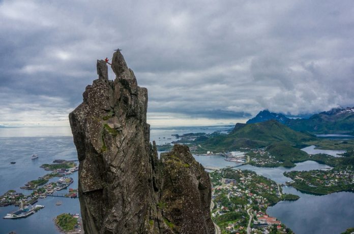 Climbing in the Lofoten Islands, Norway