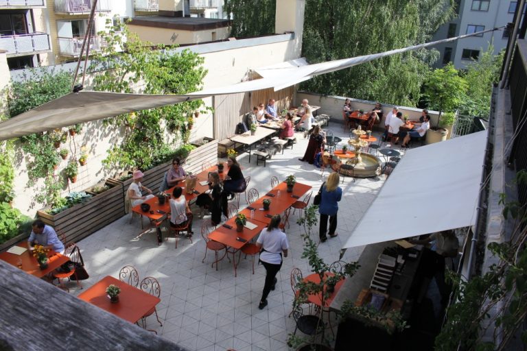 Terrace With An Mediterranean Atmosphere In Downtown Oslo