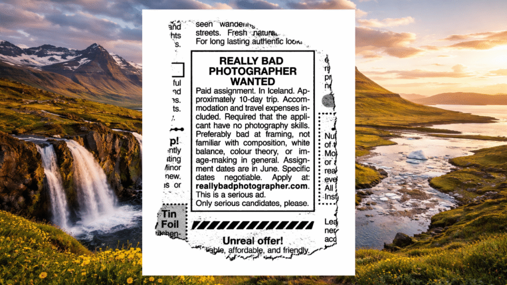 Wanted: “World’s Worst Photographer”